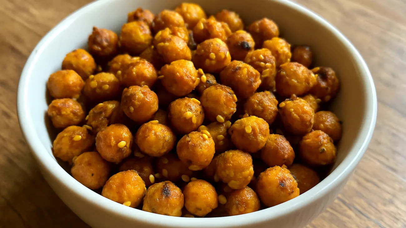 Geröstete Kichererbsen mit Kurkuma und Sesam"
